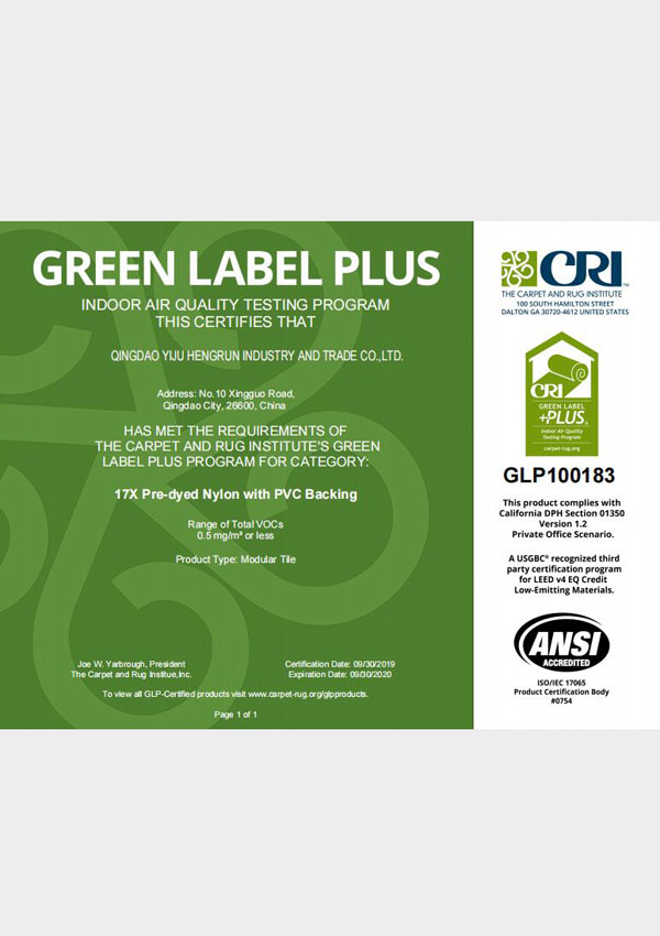 CRI GLP Certificate
